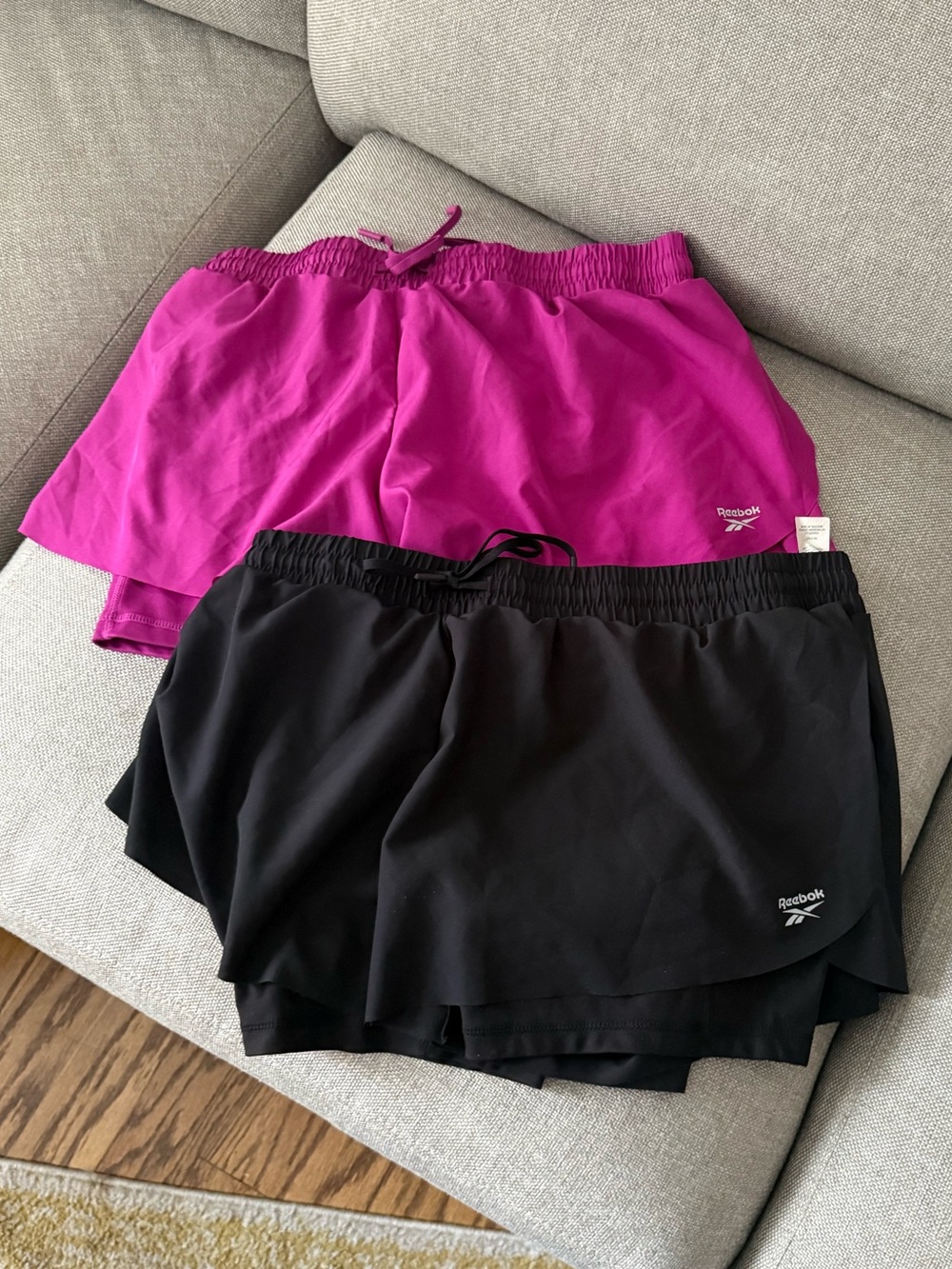 Reebok Women's Athletic Shorts Duo - Magenta and Black